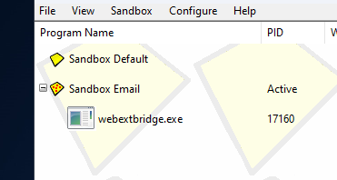 webextbridge stuck in sandbox